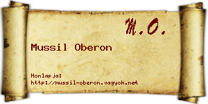 Mussil Oberon névjegykártya
