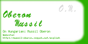 oberon mussil business card